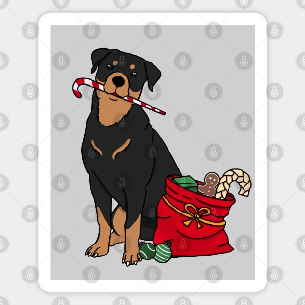 Christmas Rottweiler Magnet by Roll 4 Cuteness 